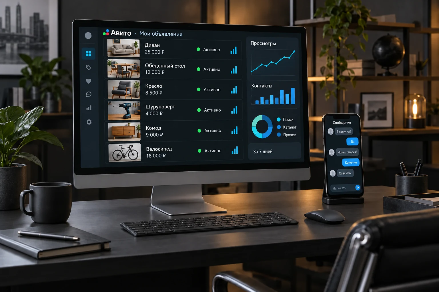 Listing report: list of listings and statistics